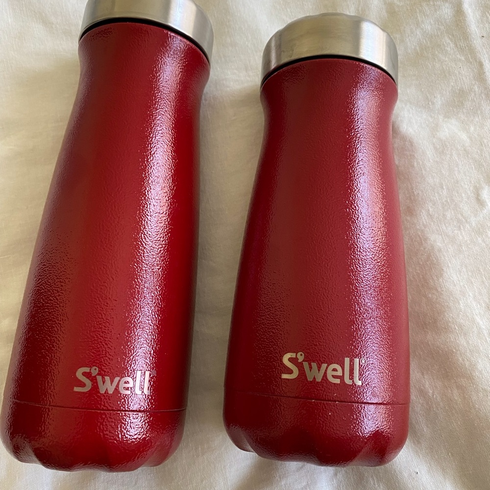 Two Red Traveler Swell Bottles